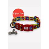 caramelos KİŞİYE ÖZEL İSİMLİ- KÜNYELİ KÜÇÜK VE ORTA IRK AYARLANABİLİR KÖPEK BOYUN TASMASI 2 CM DESEN 1-S