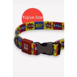 caramelos KİŞİYE ÖZEL İSİMLİ- KÜNYELİ KÜÇÜK VE ORTA IRK AYARLANABİLİR KÖPEK BOYUN TASMASI 2 CM DESEN 3-S