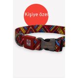 caramelos KİŞİYE ÖZEL İSİMLİ- KÜNYELİ KÜÇÜK VE ORTA IRK AYARLANABİLİR KÖPEK BOYUN TASMASI 2 CM DESEN 4-M