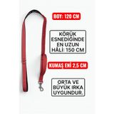Caramelos Köpek Gezdirme Tasması, Kırmızı, Körüklü Esnek Anti Şok, Reflektörlü, 120 cm, Orta ve Büyük Irka Uygun