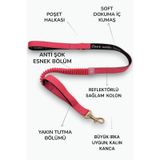 Caramelos Köpek Gezdirme Tasması, Pembe, Anti Şok Esnek Bölümlü, Reflektörlü, 120-150 cm, Orta ve Büyük Irka Uygun