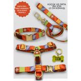 caramelos KÖPEK GÖVDE TASMASI- KÖPEK TASMA SETİ- İSİMLİ KÖPEK TASMASI-KÜÇÜK IRK, ORTA IRK IRK KÖPEK TASMASI DESEN 4-M