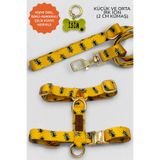caramelos- KÖPEK GÖVDE TASMASI- KÖPEK TASMA SETİ- İSİMLİ KÖPEK TASMASI-KÜÇÜK IRK, ORTA IRK KÖPEK TASMASI 1. DESEN-L