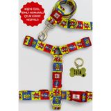 caramelos KÖPEK TASMA SETİ KİŞİYE ÖZEL İSİMLİ TASMA, H TİPİ TASMA,GÖVDE+GEZDİRME TASMASI, KÖPEK KÜNYE Çok Renkli-M