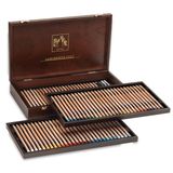 Caran d'Ache Luminance 6901 ahşap saklama kutusu, 80 renkli kalemli ürün yelpazesi, 76 renk + 4 çift renk, 6901.476