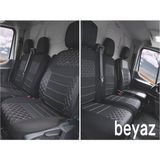 Carat Ford Transit 2014- Ortopedik Oto Koltuk Kılıfı Ön 2+1 - Beyaz