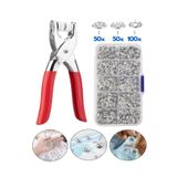Carat Home 200 adet Paslanmaz Çelik Çıtçıt ve Pense Seti Metal Çıt Çıt Makinesi ( Kutulu )