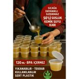 Carat Home 50 Adet Sızdırmaz 120 ml Mini Saklama Kabı Sosluk Buzluk Kabı, Et Suyu, Kemik Suyu, Sos Kabı Mutfak