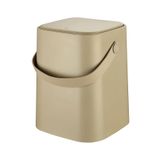 Carat Home 8 Lt Click Kapaklı Tutma Saplı Iç Kovalı Tezgah Üst Mutfak Çöp Kovası - Latte (büyük Boy)