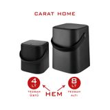 Carat Home Avantajlı 2'li Set Click Kapaklı Tutma Saplı Iç Kovalı Tezgah Üst Mutfak Çöp Kovası - Siyah