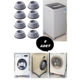 Carat Home Beyaz Eşya Altlığı Ayağı 8 Adet Çamaşır Bulaşık Makinası Buzdolabı Yükseltici Titreşim Önleyici