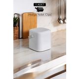 Carat Home Click Kapaklı Tutma Saplı Iç Kovalı Tezgah Üst Mutfak Çöp Kovası 4 Lt - Beyaz