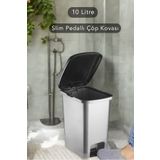 Carat Home Slim Pedallı Banyo Mutfak Çöp Kovası - 10 Litre - Antrasit