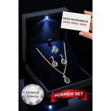 CARAT STONE 925 AYAR HÜRREM GÜMÜŞ YÜZÜK,KOLYE,KÜPE, SET .. IŞIKLI BÜYÜK SET KUTUSUNDA