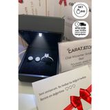 CARAT STONE Işıklı Kutuda 1 Carat Kadın Gümüş Yüzük Ve Çift Küpe (PIRLANTA IŞILTILI)