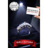 CARAT STONE IŞIKLI KUTUDA GÜMÜŞ KADIN PRENSES BEŞTAŞ YÜZÜK