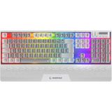 Carbon Pro Gri/Beyaz Bluetooth Klavye Kablosuz Kablo Wireless Full ŞARJLI Rgb Redswich Mekanik Klavye Oyuncu Klavye Bilek Destek
