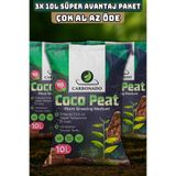 Carbonado Cocopeat 10L x3 | Hindistan Cevizi Lifli Torf | Organik Toprak | Süper Avantaj Paketi