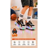 Carby Patenli Işıklı Tekerlekli Çocuk Ayakkabısı – Led, Gizlenebilir Tekerlek - Turuncu - 30