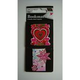 Card Group Greetings Kalpler ve Çiçekler Metal Mıknatıslı Kitap Ayracı - Pembe - Beyaz