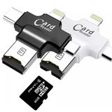 Card Reader 4ın1 Type-C- Iphone Lightning-Micro USB Hafıza Kart OKUYUCU-(5775)