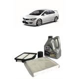 CARDANADAM 2007-2012 Honda Civic Yağ Bakım Seti Yağ Ve Yağ Filtresi Polen Ve Hava Filtresi Mobil 10w40