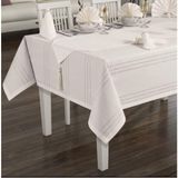 Cardea Colber Masa Örtüsü Takımı 12 Kişilik 26 Parça - Açık Krem - 160 x 220 cm