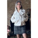 Cardella Premium Kalite Kadın Kısa Kaşe Kaban | Trend Oversize Muadil Model - 38 - Taş