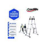 CARDİLİFE 310 cm +310 cm 10+10 Basamaklı Alümİnyum Teleskopik Merdiven - A Tipi Uzayan Merdiven