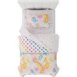 Care Bears Klasik Retro Gökkuşağı Yatak Takımı 5 Parça Süper Yumuşak Yorgan ve Çarşaf Seti Şemli Ikiz 100 Resmi Lisanslı Ürün