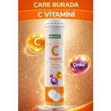 Çare Burada C Vitamini Efervesan 20 Tablet 1000 Mg (C Vitamini & Çinko)
