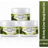 Çare Burada Çareburada Ardıç ve Çınar Yaprağı Kremi 3'lü Set 3 x 100 ml - Mentol ve Limon Yağı Içeren Cilt Bakım Kremi