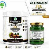 Çare Burada Çareburada At Kestanesi Jel 500 Ml. & Çareburada Bamya Tohumlu Masaj Kremi 100 Ml. | Ferahlatıcı Jel, Besleyici Masaj Kremi