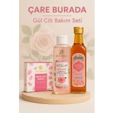Çare Burada Gül Cilt Bakım Seti (Gül Sirkesi & Yaban Gülü Sabunu & Gül Özlü Makyaj Temizleme Suyu)