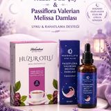 Çare Burada Huzurlu Uyku & Rahatlama Seti (Huzur Otlu Çay 45'li & Passiflora, Valerian, Melissa Damla 50 Ml)