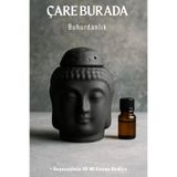 Çare Burada Mat Siyah Buda Buhurdanlık (Seçeneğiniz 10 Ml Esans Hediye)