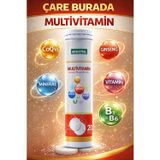Çare Burada Multivitamin Efervesan 20 Tablet (Koenzim Q10, Demir, Çinko, Biotin, Folik Asit, Vitamin E & C & B &