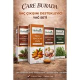 Çare Burada Saç Çıkışını Destekleyici Yağ Seti (Sarımsak Yağı & Biberiye Yağı & Çam Terebentin Yağı & Tatlı Bade