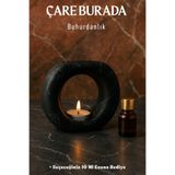Çare Burada Siyah Renk Halka Buhurdanlık (Seçeneğiniz 10 Ml Esans Hediye)