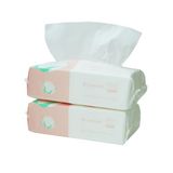 Careboree 200 Adet Ultra Yumuşak Kuru Bebek Mendili Kokusuz Çok Amaçlı Saf Pamuk Mendil (2 PAKET - 200 Adet)