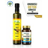Çareburada Ananaslı Detoks Sirkesi 500 Ml & Shiffahome Spirulina 60 Kapsül