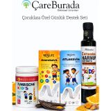 CareBurada Çocuklara Özel Günlük Destek Seti | Multivitamin, Kalsiyum D3, Keçiboynuzu ve Harnup Özü