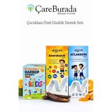 Çareburada Çocuklara Özel Günlük Destek Seti | Multivitamin, Kalsiyum D3 Ve C Vitaminli Harnup Keçiboynuzu Özü