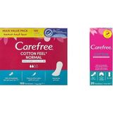 Carefree Normal Cotton Parfümlü 100'lü Günlük Ped ve Carefree, Günlük Ped, Pamuklu, Fresh Parfümlü, 20'li