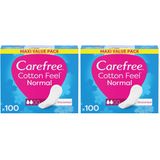 Carefree Normal Cotton Parfümsüz 100'lü Günlük Ped (2 paketi)