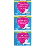 Carefree Normal Cotton Parfümsüz 100'lü Günlük Ped (3 paketi)