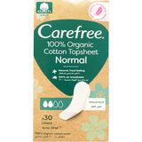 Carefree Organik Pamuklu Normal Ped 30'lu Paket Nefes Alabilen Yüzey ile Rahatlık Sağlar