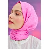 carell Çiçek Desen Jakar İtalyan İpekli Şal Pembe