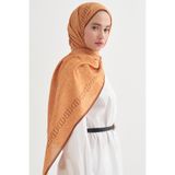 carell Elenora Monogram Floş Şal Turuncu