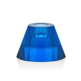 Caren Mavi Dekoratif Kristal Cam Mumluk, 9x9x6 cm, Tek Göz, Ev Dekorasyonu için